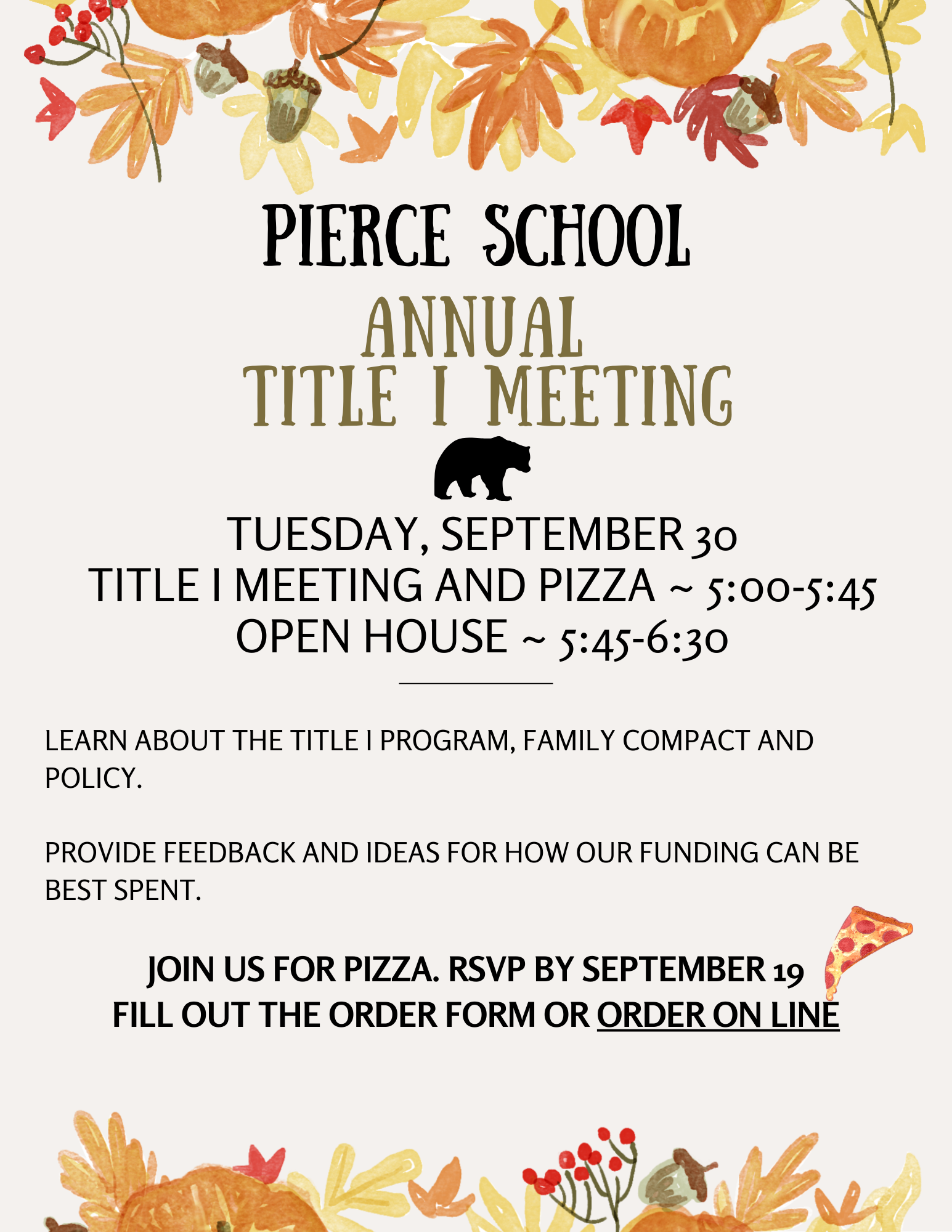 Flyer for the Annual Title I Meeting